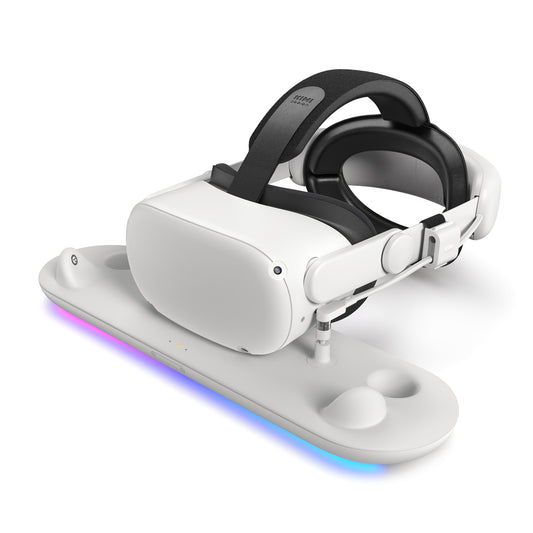 RGB Charging Dock and SPC Battery Head Strap for Meta Quest 2