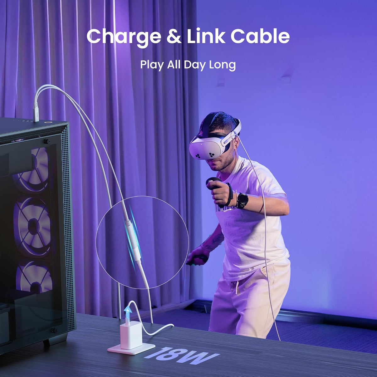 L1 Plus 13-Foot Charging Link Cable for Meta Quest and PICO 4