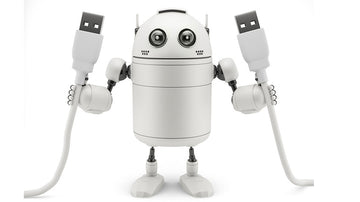 Robot keep in hand a usb cable