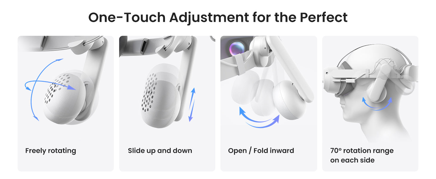 KIWI design A3 ヘッドフォン Pico 4 アクセサリー A3 Clip-on Headphones for PICO 4/4 Ultra/4 Ultra Enterprise